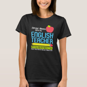 Engelse leraar humor lezen boeken vocabulaire Gra T-shirt