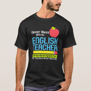 Engelse leraar Humor Reading Books Vocabulary Gra T-shirt