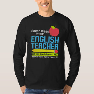 Engelse leraar Humor Reading Books Vocabulary Gra T-shirt