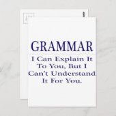 Engelse leraar Joke ... Verklaar niet begrijpen Briefkaart (Voorkant / Achterkant)