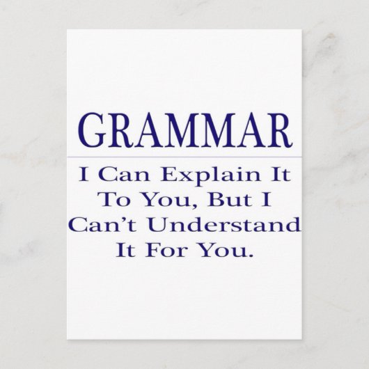 Engelse leraar Joke ... Verklaar niet begrijpen Briefkaart (Voorkant)