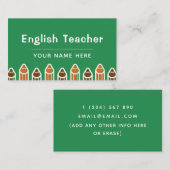 Engelse leraar Kleurrijke potloden Levendig Helder Visitekaartje (Voorkant / Achterkant)