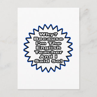 Engelse leraar... omdat ik dat zei briefkaart