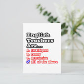Engelse leraar Quiz... Briefkaart (Staand voorkant)