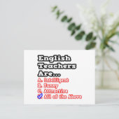Engelse leraar Quiz... Joke Briefkaart (Staand voorkant)
