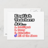 Engelse leraar Quiz... Joke Briefkaart (Voorkant / Achterkant)