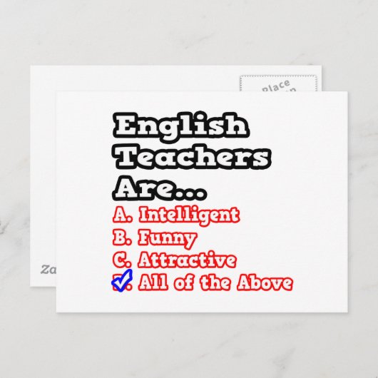 Engelse leraar Quiz... Joke Briefkaart (Voorkant / Achterkant)