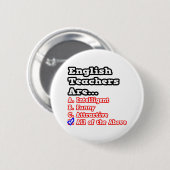 Engelse leraar Quiz... Joke Ronde Button 5,7 Cm (Voorkant /achterkant)