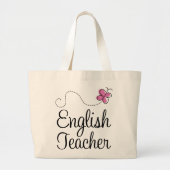Engelse leraar roze vlinder grote tote bag (Voorkant)
