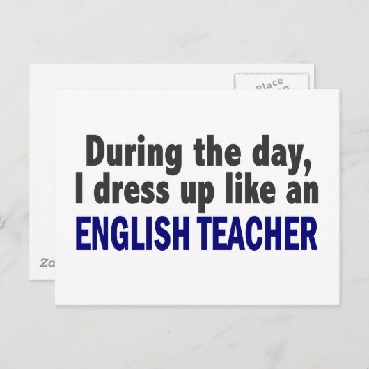 Engelse leraar tijdens de dag briefkaart (Voorkant / Achterkant)