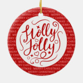 Engelse leraar typografie Kerst Rood Keramisch Ornament (Achterkant)