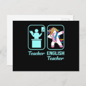 Engelse leraar Unicorn Language Grammar Student Briefkaart (Voorkant / Achterkant)