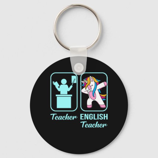Engelse leraar Unicorn Language Grammar Student Sleutelhanger (Voorkant)