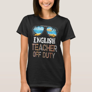 Engelse leraar van dienst Leopard zonnebril Palm T T-shirt