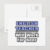 Engelse leraar...zal werken voor bier briefkaart (Voorkant / Achterkant)