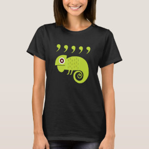 Engelse leraren komma kameleon 80s t-shirt