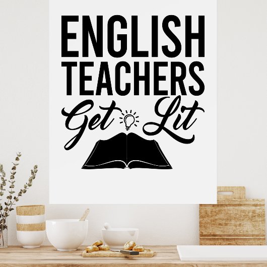 Engelse leraren krijgen een lesje poster (Keuken)
