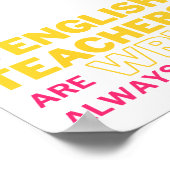 Engelse leraren schrijven altijd poster (Hoek)