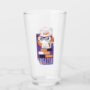 ENGELSE LEREN - Cute Kawaii Cat Paars Glas
