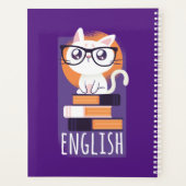 ENGELSE LEREN - Cute Kawaii Cat Paars Planner (Achterkant)