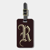 Engelse letter R monogram Bagagelabel (Voorkant verticaal)
