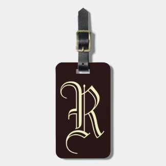  Engelse letter R monogram Bagagelabel