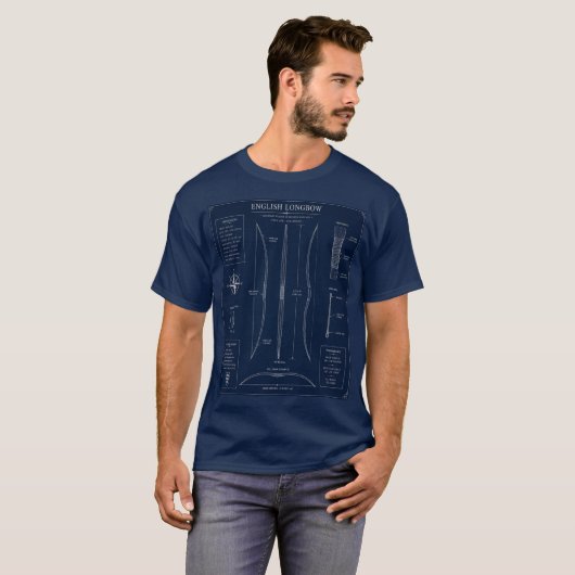 Engelse Longbow Blauwdruk Shirt (Voorkant volledig)