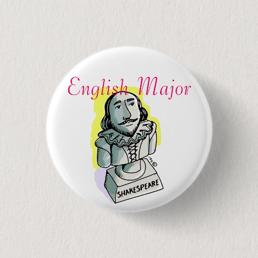 Engelse Major Shakespeare Button (Voorkant)