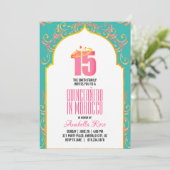 ENGELSE marokko QUINCEAÑERA-arabische nachten PINK Kaart (Staand voorkant)