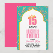 ENGELSE marokko QUINCEAÑERA-arabische nachten PINK Kaart (Voorkant / Achterkant)