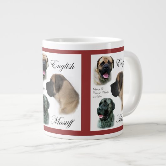 Engelse Mastiff Art Grote Koffiekop (Voorkant rechts)