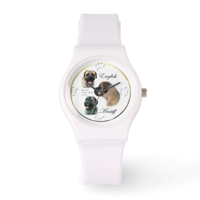 Engelse Mastiff Art Horloge (Voorkant)