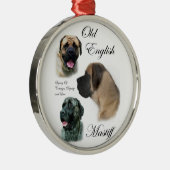 Engelse Mastiff Art Metalen Ornament (Rechts)
