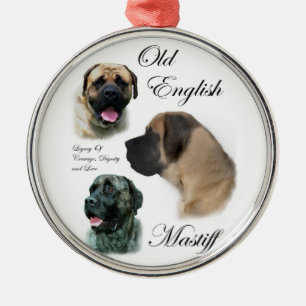 Engelse Mastiff Art Metalen Ornament