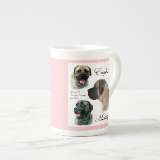 Engelse Mastiff Art Porselein Kop (Voorkant rechts)