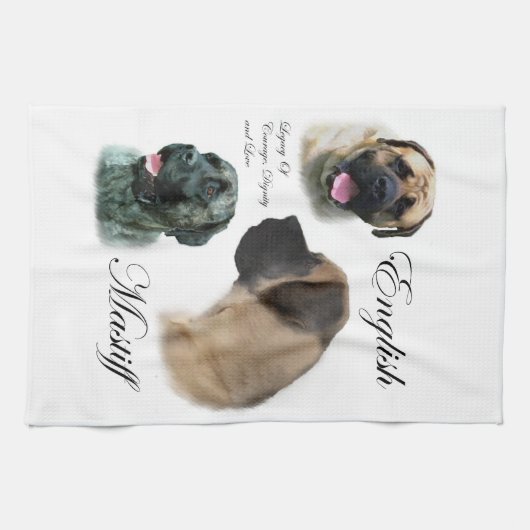 Engelse Mastiff Art Theedoek (Horizontaal)