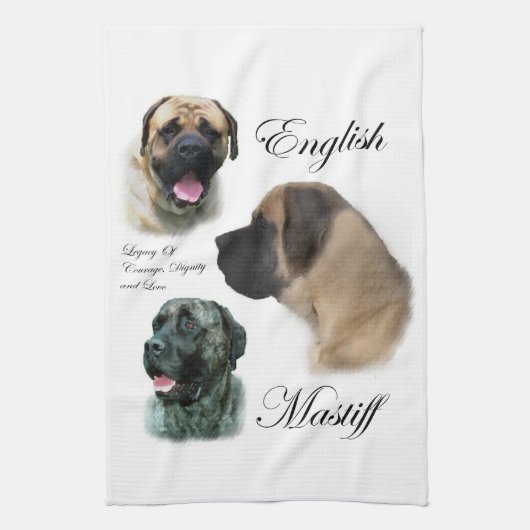 Engelse Mastiff Art Theedoek (Verticaal)