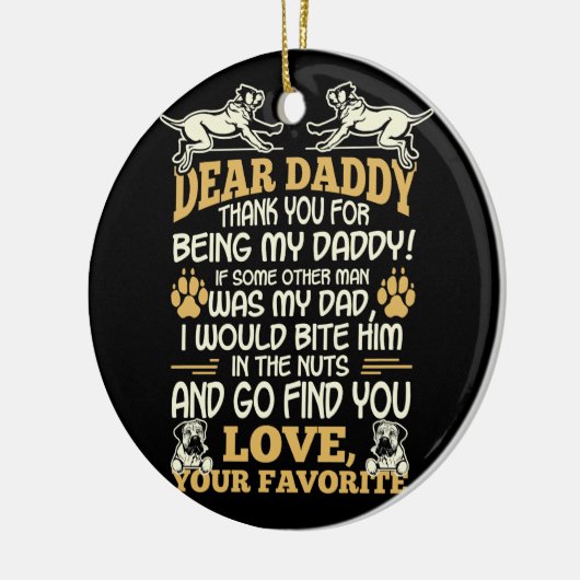 Engelse Mastiff bedankt dat je mijn papa bent Keramisch Ornament (Links)
