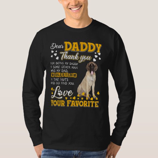 Engelse Mastiff Beste papa Bedankt dat je mijn vad T-shirt (Voorkant)