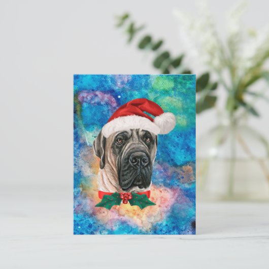 Engelse Mastiff Breed Dog Kerstmis Feestdagenkaart (Staand voorkant)
