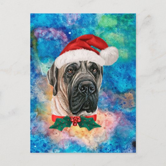 Engelse Mastiff Breed Dog Kerstmis Feestdagenkaart (Voorkant)
