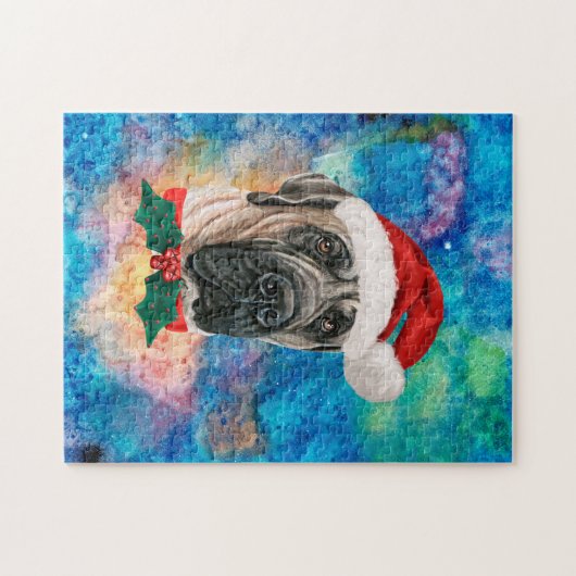 Engelse Mastiff Breed Dog Kerstmis Legpuzzel (Horizontaal)