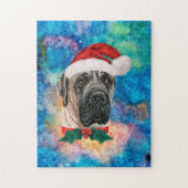 Engelse Mastiff Breed Dog Kerstmis Legpuzzel (Verticaal)