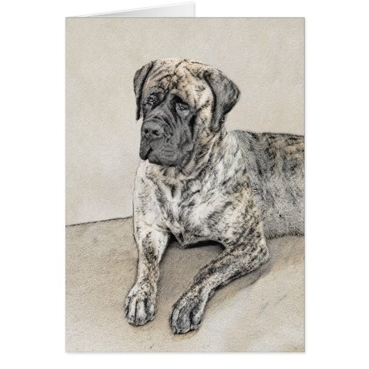 Engelse Mastiff (Brindle) Schilderij - Honden Kuns (Voorkant)