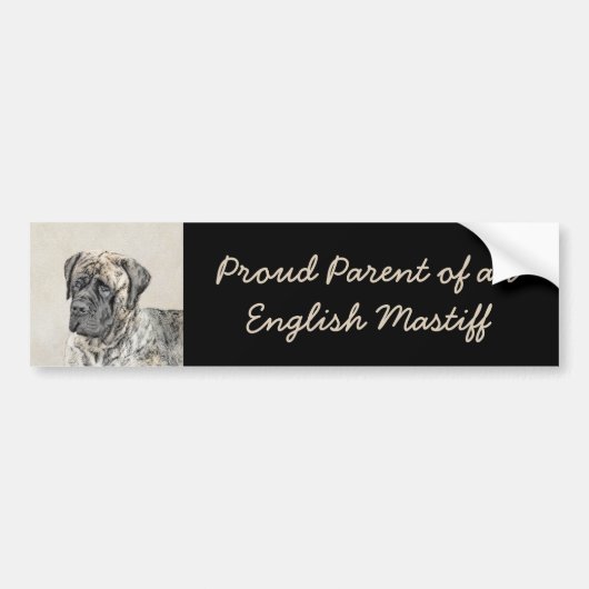 Engelse Mastiff (Brindle) Schilderij - Honden Kuns Bumpersticker (Voorkant)