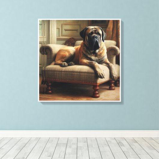 engelse mastiff canvas afdruk (Insitu (Houten vloer))