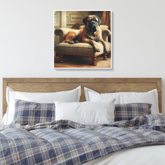 engelse mastiff canvas afdruk (Insitu (Slaapkamer))
