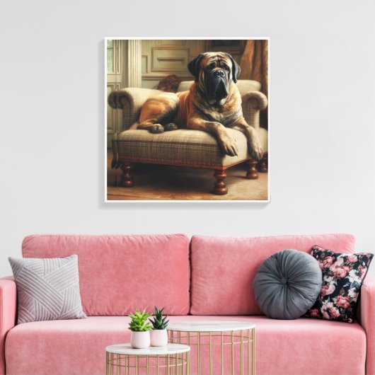 engelse mastiff canvas afdruk (Insitu (Woonkamer))