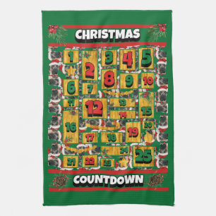 Engelse Mastiff Countdown Kerstmis Advent Hond Theedoek