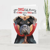 Engelse Mastiff Dog Funny Count DOGcula Halloween Feestdagen Kaart (Voorkant)